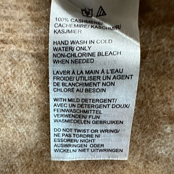 SAKS FIFTH AVENUE Tan Cashmere Sweater/cardigan, EUC! - Picture 7 of 7